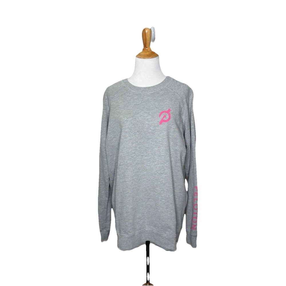 Peloton Grey Gray Pullover Cotton Stretch Casual Knit Limitless Sweatshirt Sz M